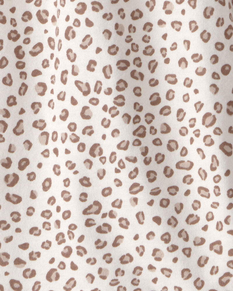 Baby Girl Cheetah Animal Sleeveless Romper - Brown/White, image 2 of 3 slides