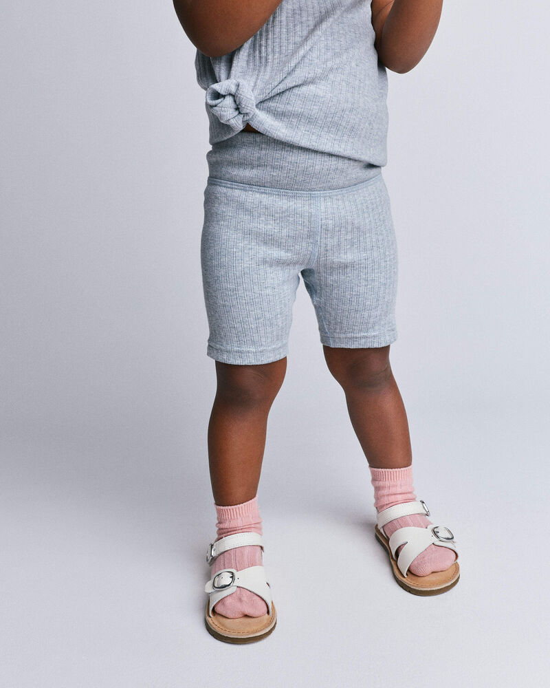 Toddler Girl Brooklyn Bike Shorts - Heather Grey, image 1 of 6 slides