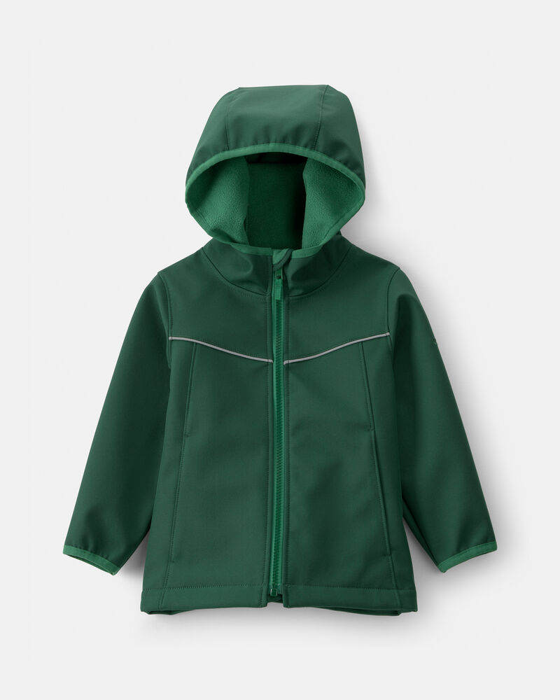 Toddler Boy Water-Activated Rain Jacket- Green, image 1 of 4 slides