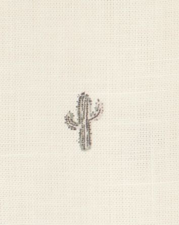 Baby 3-Piece Cactus Short & Hat Set - Ivory/Green, 