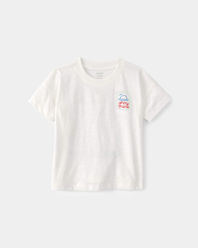 Toddler 'Ahoy There' Graphic Tee - White, image 1 of 6 slides