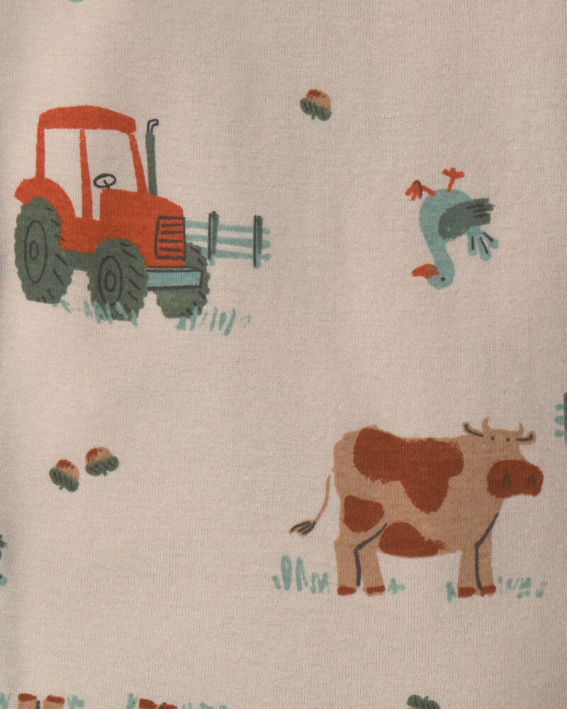 Baby Boy 4-Piece Fox 100% Cotton Snug Fit Pyjama Set - Green/Cream, image 3 of 5 slides