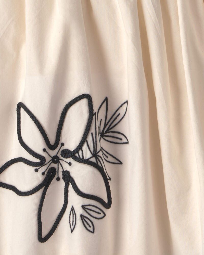 Girls Floral Embroidered Skirt - Ivory, image 3 of 4 slides