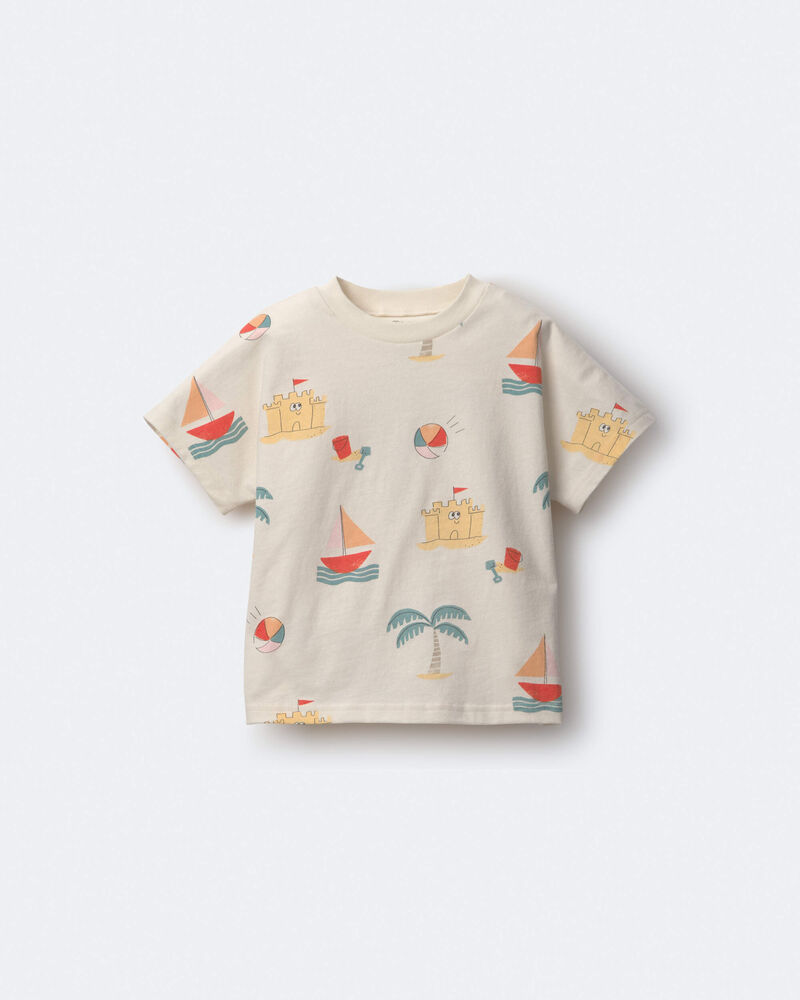 Toddler Dolman Tee in Sandcastle Print - Cream, image 2 of 6 slides