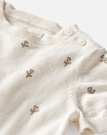 Baby 2-Piece Organic Cotton Floral-Print Sweater Set, 