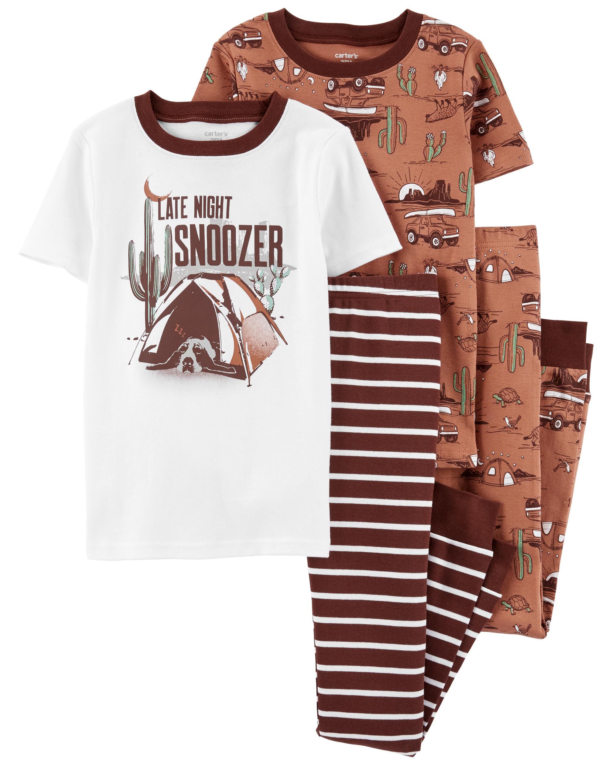 Kid 4 Piece Camping 100 Snug Fit Cotton Pyjamas