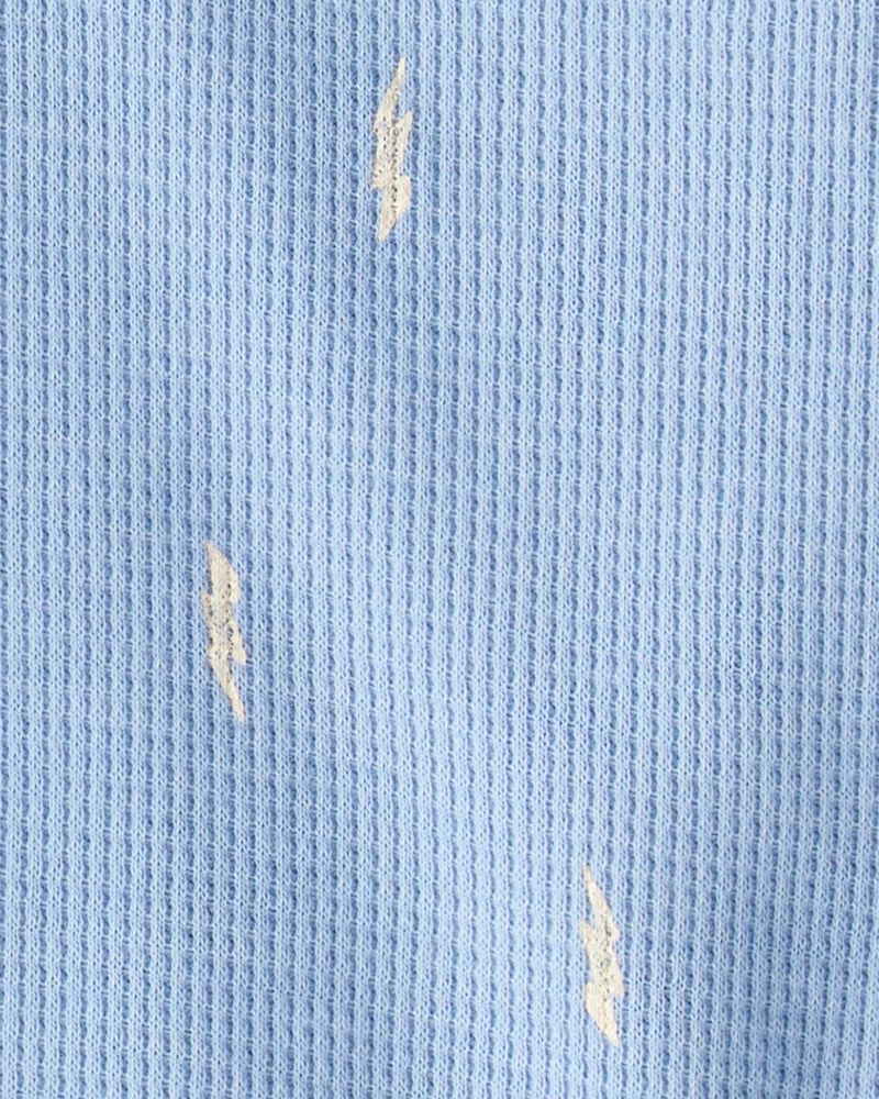 Baby Boy Lightning Thermal Bodysuit & Pant Set - Blue, image 4 of 5 slides