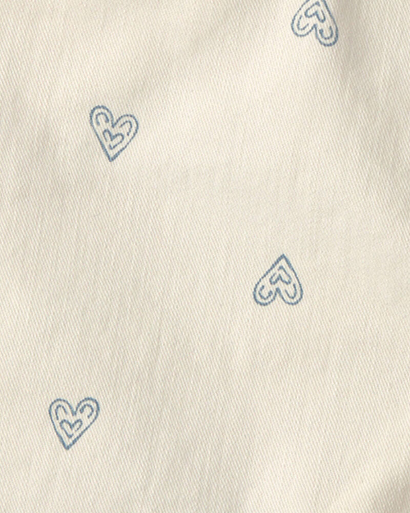 Girls Heart Denim Shorts - White, image 3 of 4 slides