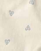 Girls Heart Denim Shorts - White, image 3 of 4 slides