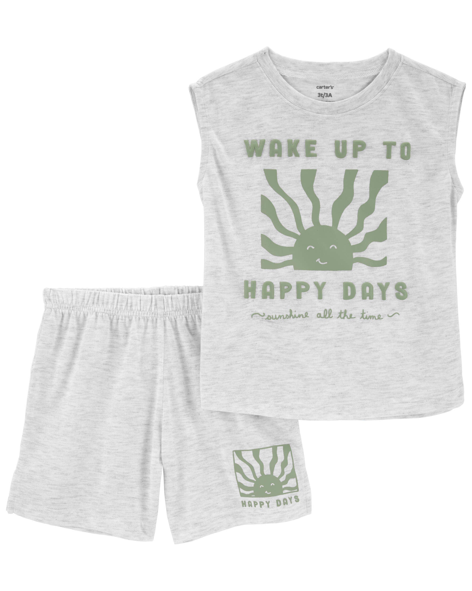 Heather Toddler 2 Piece Happy Day Loose Fit Pyjama Set Carter s Oshkosh Canada