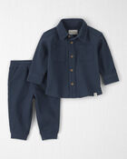 Baby Boy 2-Piece Organic Cotton Waffle Knit Top & Pant Set, image 1 of 3 slides