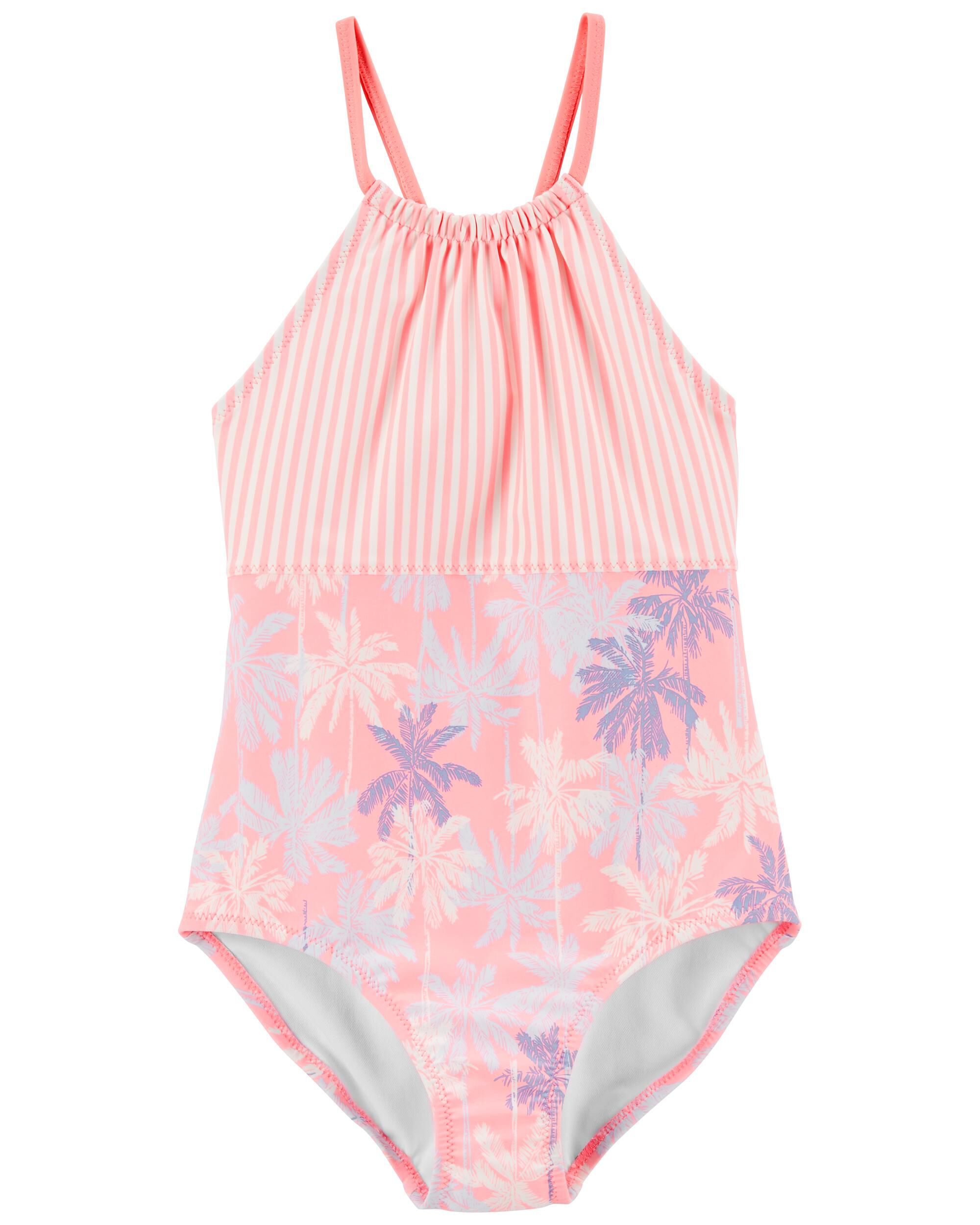 Pink striped cheap bathing suit