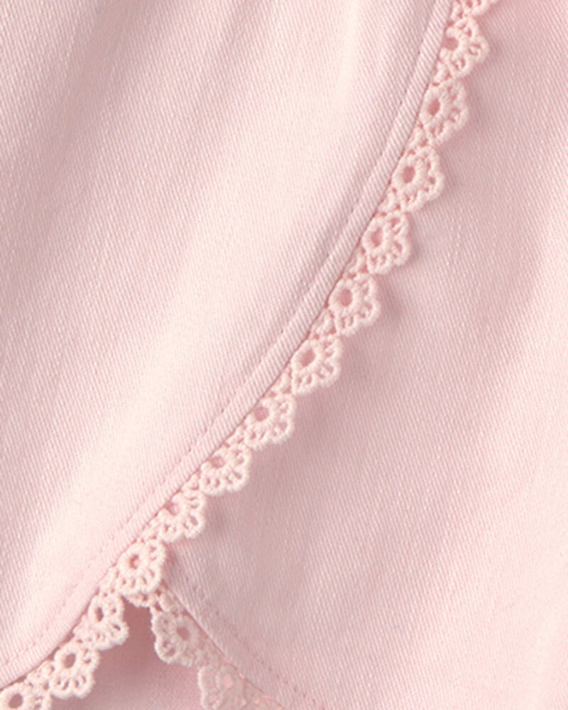 Filles - Short &agrave; ourlet dentel&eacute; - Rose, image 3 sur 3 diapositives