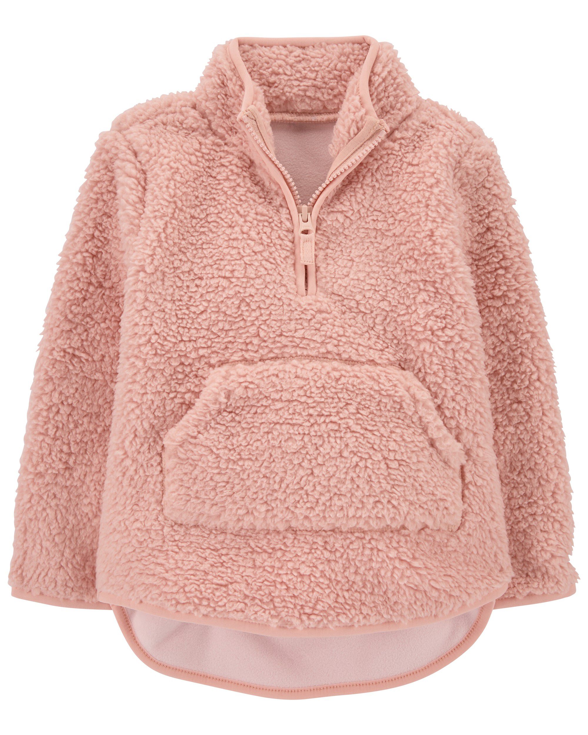 Pink brand sherpa pullover on sale