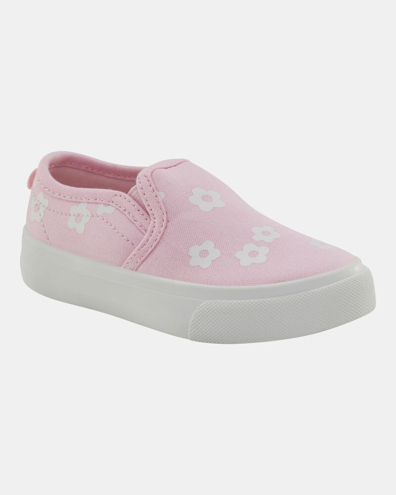Tout-petit Espadrilles fleuries &agrave; enfiler - Rose, image 1 sur 7 diapositives