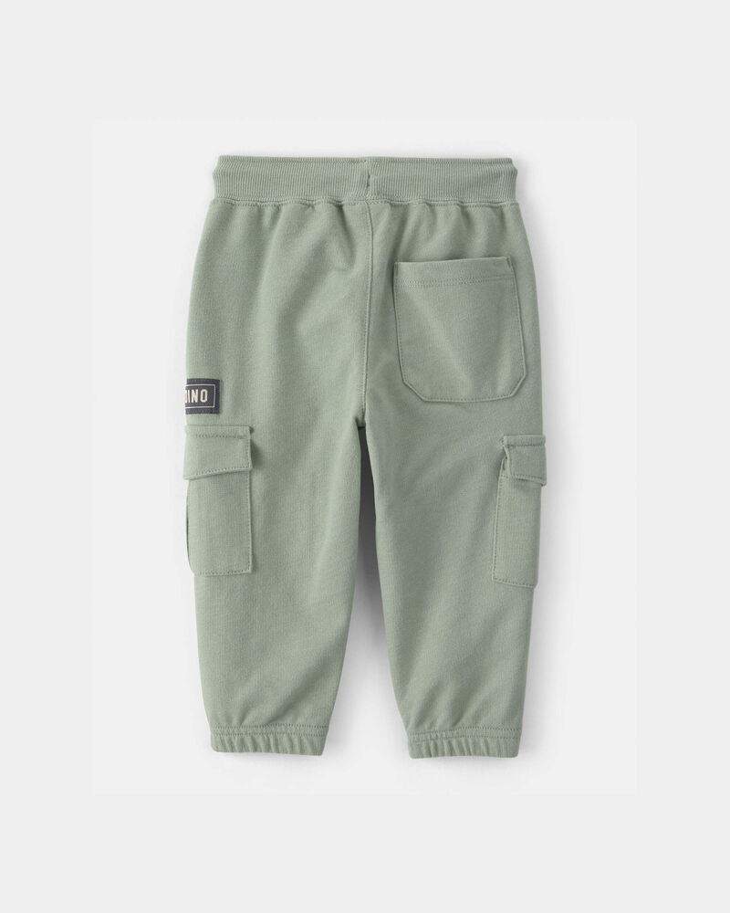 Baby Boy 'Camp Dino' French Terry Cargo Joggers - Green, image 2 of 5 slides