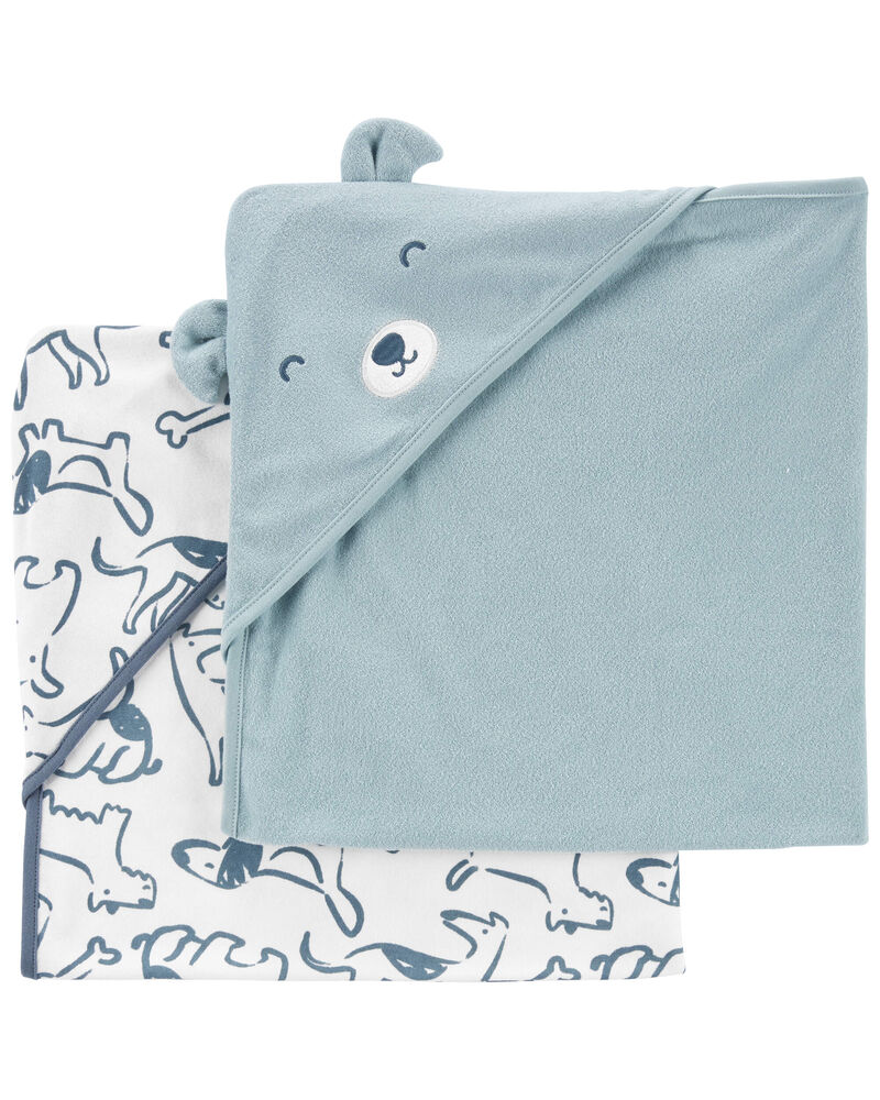 Blue 2Pack Hooded Baby Towels