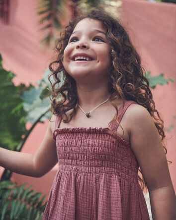 Tout-petit fille - Robe en gaze &agrave; smocks en coton biologique, 