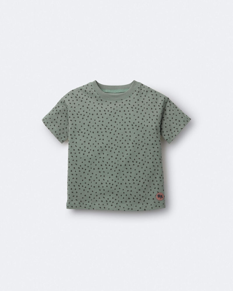 Tout-petit - T-shirt d&eacute;contract&eacute; &agrave; pois - Vert olive, image 2 sur 6 diapositives