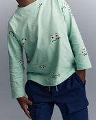 Toddler Boy Emotions Long Sleeve Relaxed Graphic Tee - Green, image 4 of 6 slides