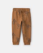 Pantalon de jogging en jersey bouclette &agrave; motif dinosaure pour tout-petit - Brun, image 1 sur 3 diapositives