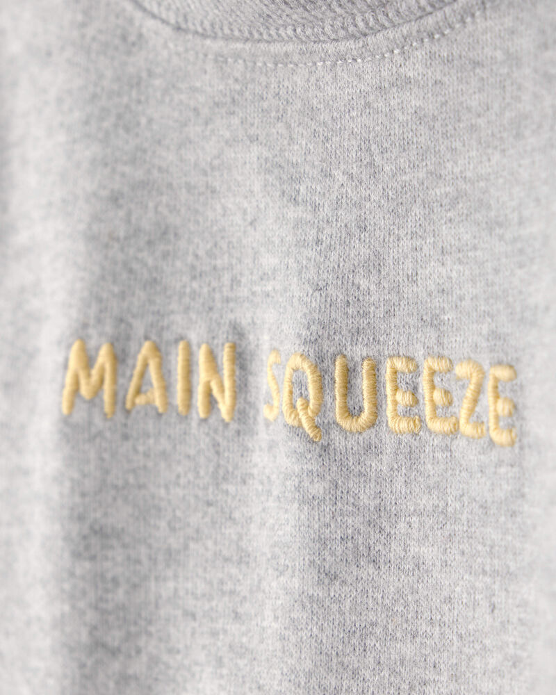 Baby Boy 'Main Squeeze' Short-Sleeve Hooded Romper - Grey, image 2 of 4 slides