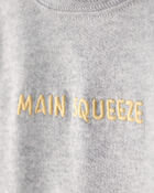 Baby Boy 'Main Squeeze' Short-Sleeve Hooded Romper - Grey, image 2 of 4 slides