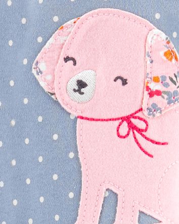 Dog Snap-Up Cotton Sleeper Pyjamas, 