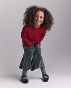 Toddler Girl Mock Neck Long-Sleeve Top - Red, image 5 of 7 slides