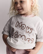 Toddler 'How Come' Rolled Cuff Tee - Heathered Grey, image 1 of 6 slides