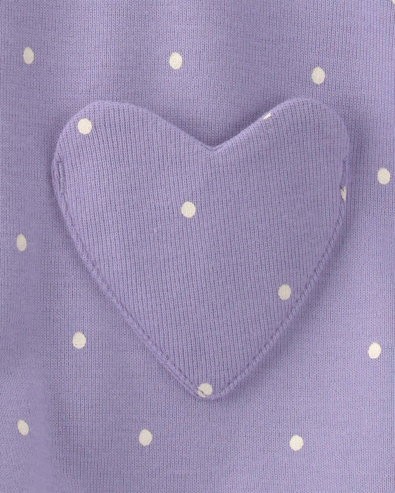 Baby Girl Polka Dots Sleeveless Romper - Purple, image 2 of 3 slides