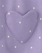 Baby Girl Polka Dots Sleeveless Romper - Purple, image 2 of 3 slides