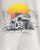 Tout-petit gar&ccedil;on - T-shirt manches longues &agrave; imprim&eacute; camion monstre - Gris, image 2 sur 2 diapositives