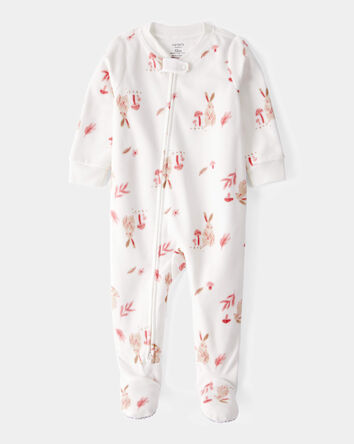 Tout-petit fille - Pyjama 1 pi&egrave;ce &agrave; pieds en molleton &agrave; motif de lapin, 