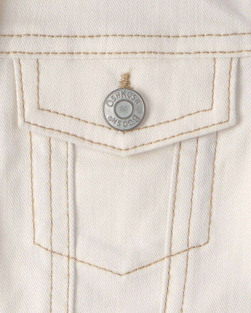 Toddler Girl Twill Jacket - Ivory, image 3 of 4 slides