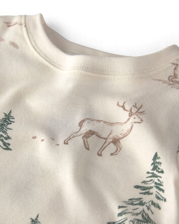 Baby 2-Piece Organic Cotton Pyjamas in Reindeer Forest, 