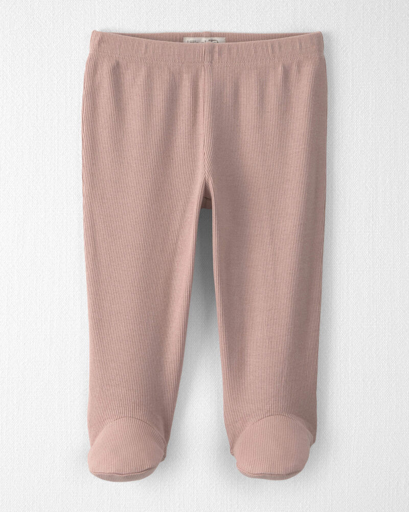B&eacute;b&eacute; fille - Pantalon &agrave; pieds en coton c&ocirc;tel&eacute; certifi&eacute; biologique, image 1 sur 3 diapositives