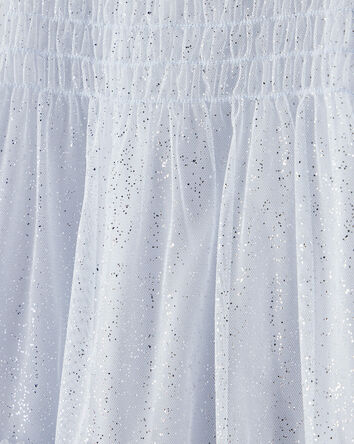 Tout-petit fille - Robe de soirée en tulle à manches courtes - Bleue, 