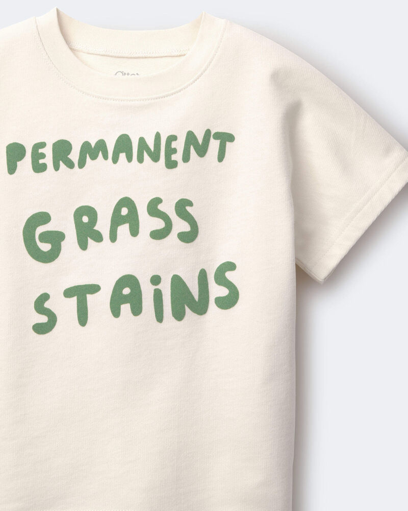Tout-petit - T-shirt &agrave; manches chauve-souris &laquo;Permanent Grass Stains&raquo; - Cr&egrave;me, image 6 sur 6 diapositives