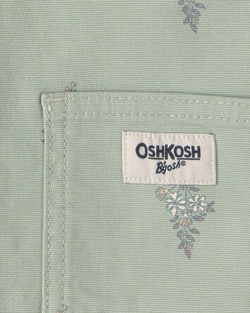 Toddler Girl Floral Canvas Jacket - Green, 