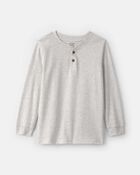 Boys Long-Sleeve Henley T-Shirt - Grey, image 1 of 3 slides