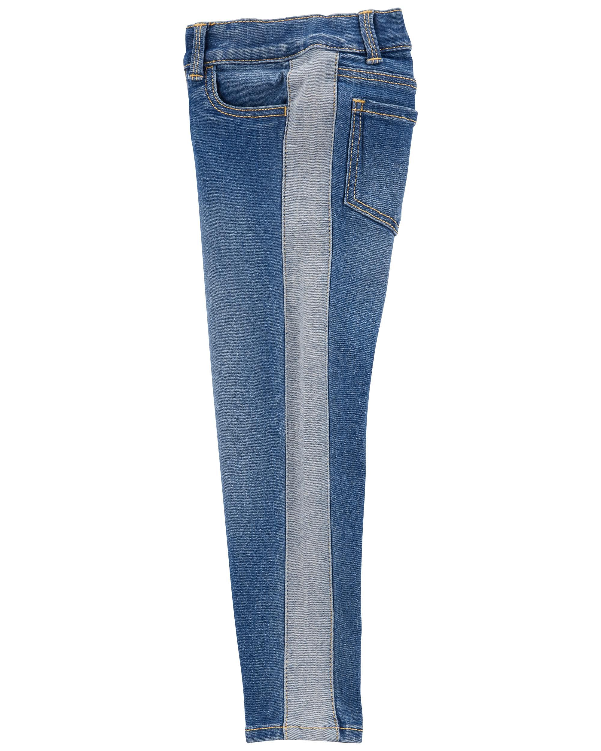 Half light half dark wash jeans sales