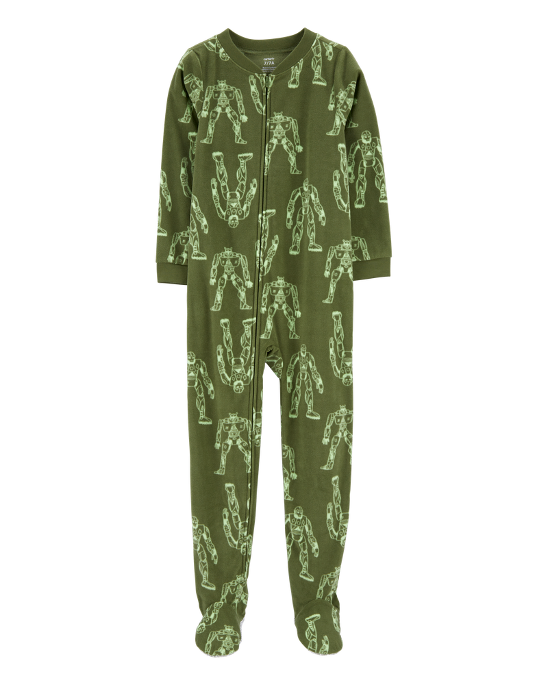 Kid 1-Piece Transformer Fleece Footie Pyjamas, image 1 of 3 slides