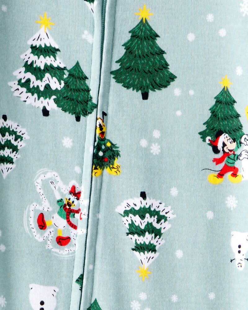 Baby Disney© Mickey Mouse 100% Cotton Long-Sleeve Snug Fit 1-Piece pyjamas - Blue, image 3 of 4 slides