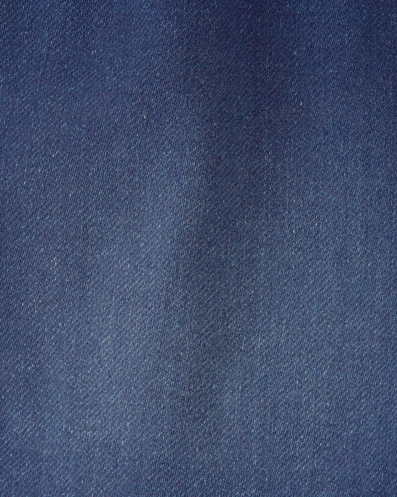 Girls Denim Drawstring  Pull-On Shorts - Dark Wash, image 3 of 4 slides