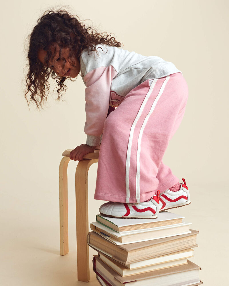 Toddler Girl French Terry Wide-Leg Pants - Pink, image 3 of 7 slides