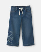 Toute-petit fille - Jean en denim &agrave; enfiler &agrave; th&egrave;me ourson &ndash; D&eacute;lav&eacute; moyen, image 1 sur 3 diapositives