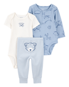 Bébé garçon - Ensemble 3 pièces Little Character à motif d’ours , image 1 sur 5 diapositives