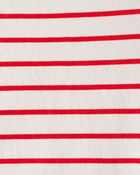 Toddler Girl Striped Short-Sleeve Dress - Red/Ivory, image 4 of 5 slides