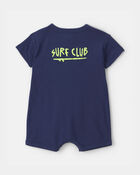 Baby Boy 'Surf Club' Short Sleeve Romper - Navy Blue, image 2 of 6 slides